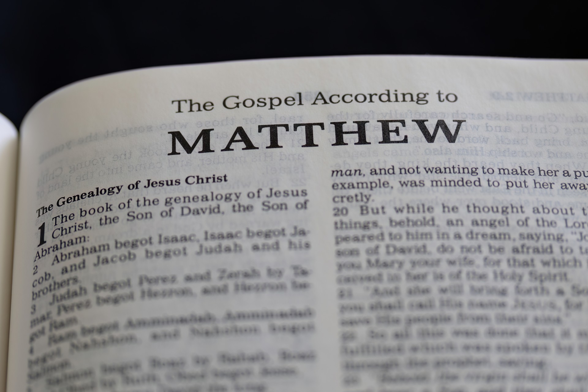 title page from the book of Matthew in the bible or torah for faith, christian, jew, jewish, hebrew, israelite, history, religion